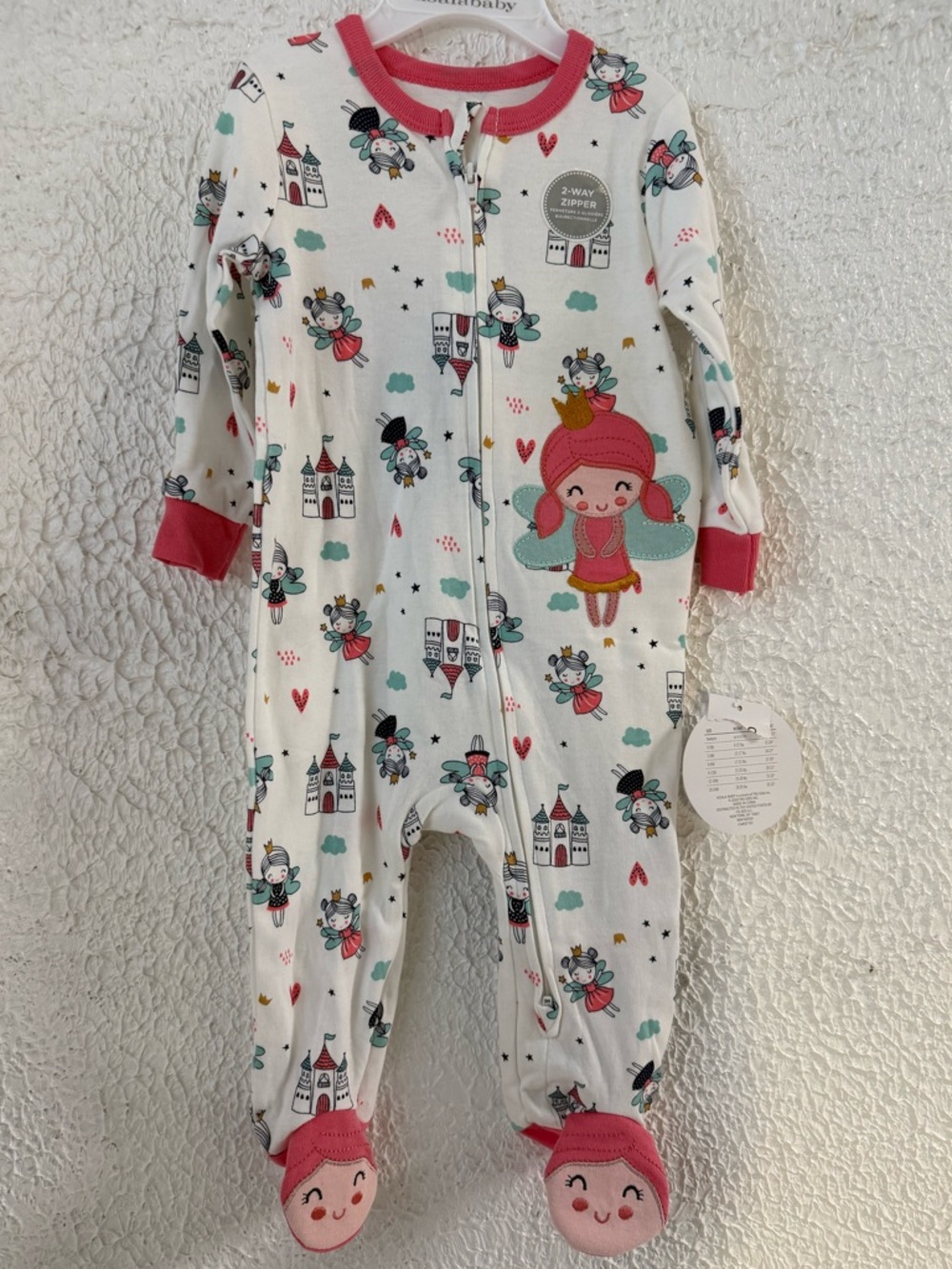 Koala Baby Girl Fairy Footed Sleeper 6-9M NWT 2-Way Zip Cotton Pajamas